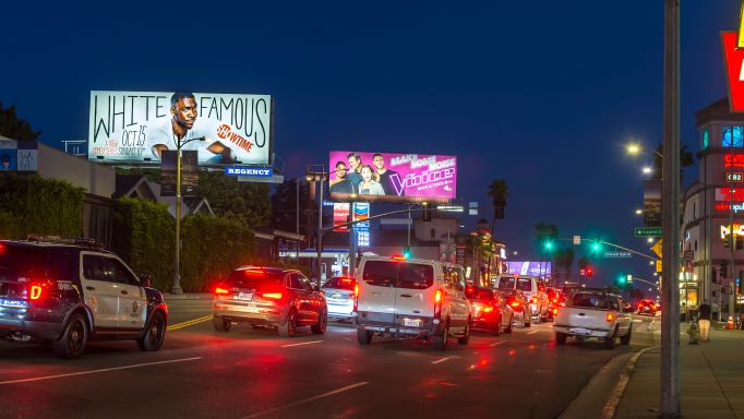billboards at night