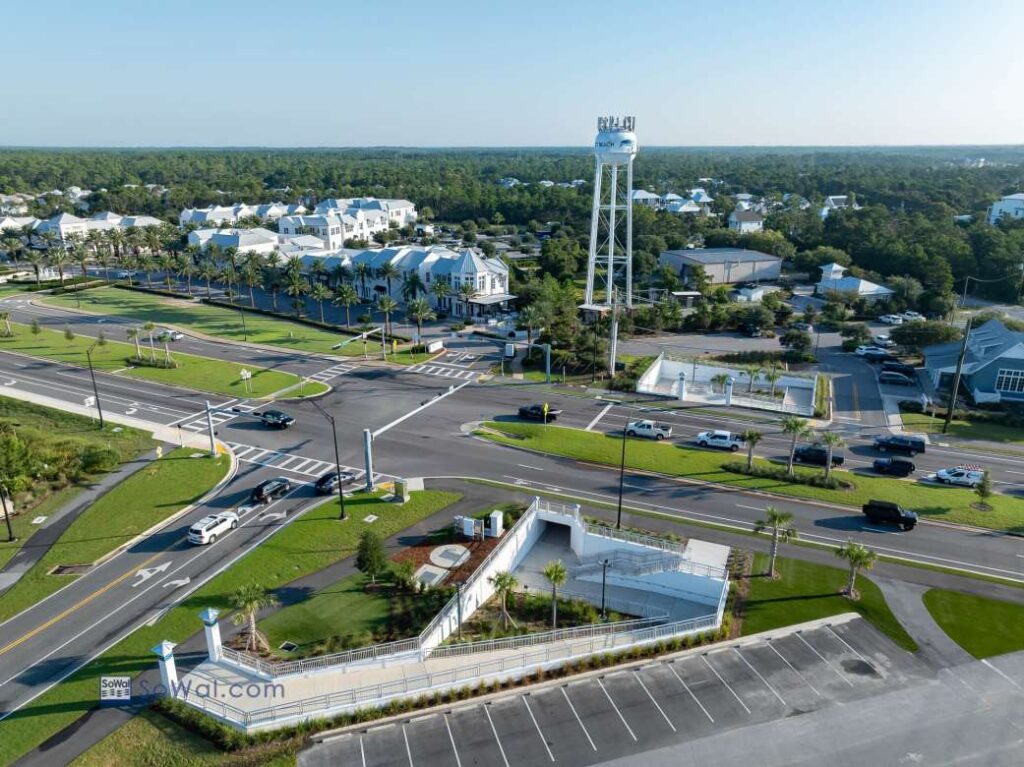 Aerial shot of Inlet Beach Underpass