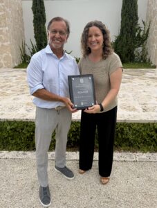 Jason Romair and Leigh Moore with the Design Excellence Award